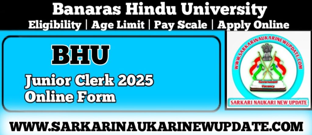 BHU Junior Clerk 2025 Online Form
