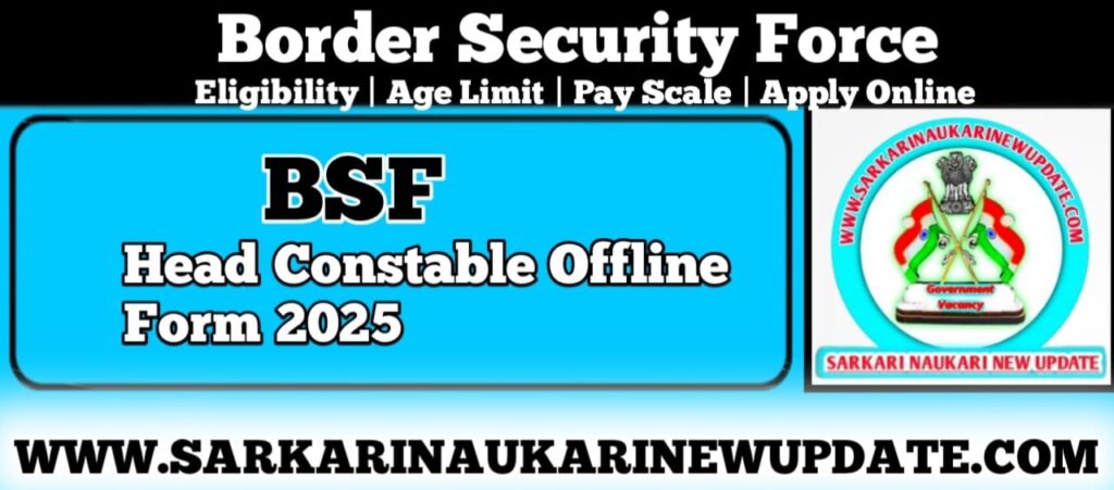 BSF Head Constable Offline Form 2025