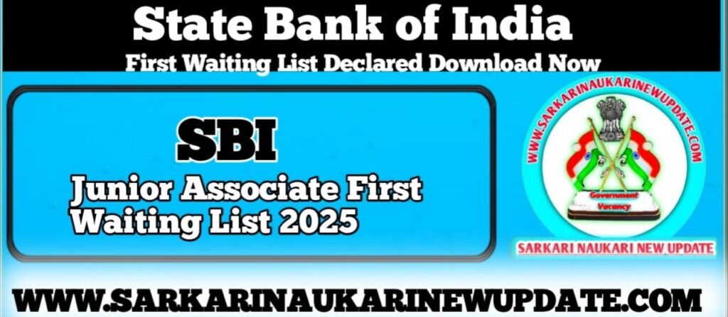 SBI Junior Associate First Waiting List 2025 PDF Download