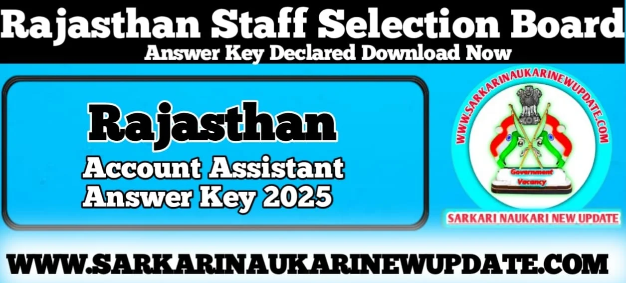 RSMSSB Account Assistant Answer Key 2025 PDF Download