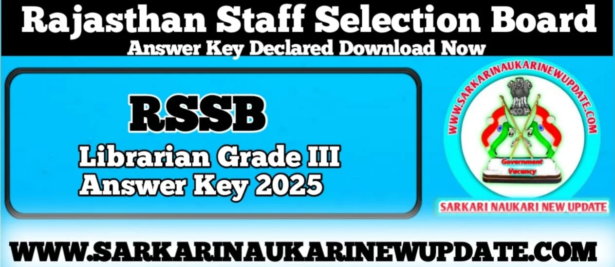 RSMSSB Librarian Grade 3 Answer Key 2025 PDF Download