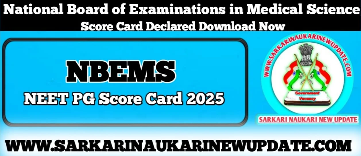 NEET PG Score Card 2025 Direct Link