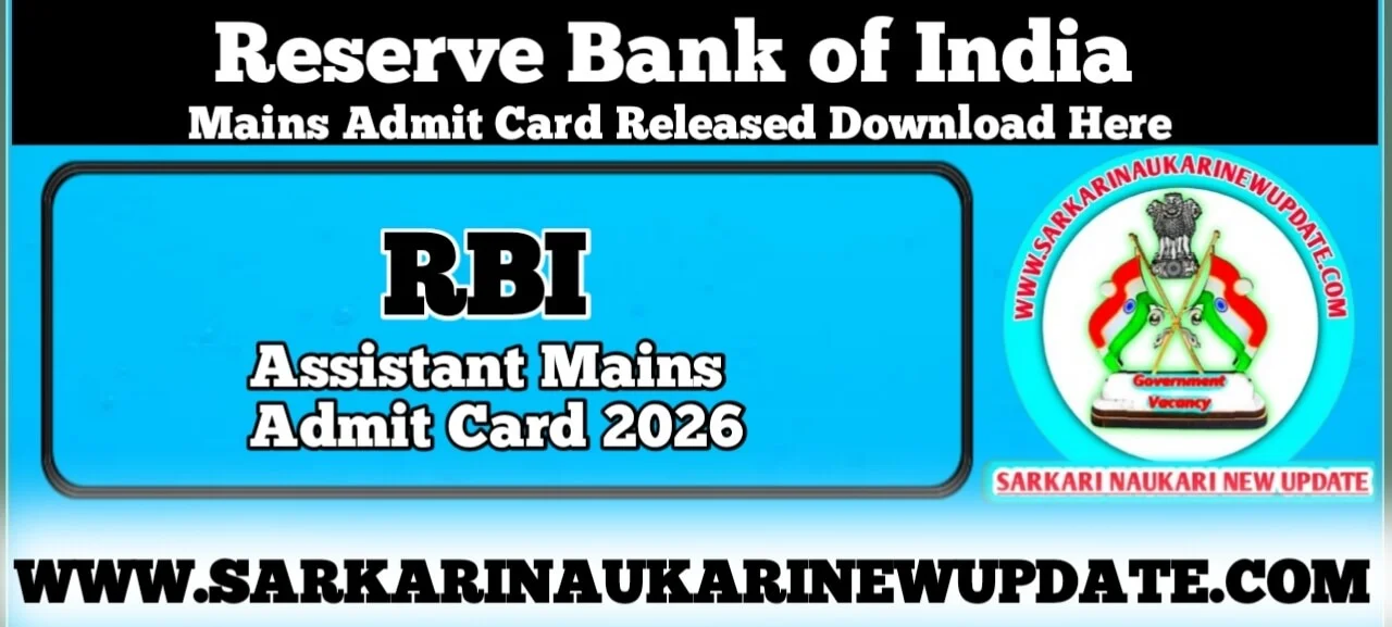 RBI Assistant Mains Admit Card 