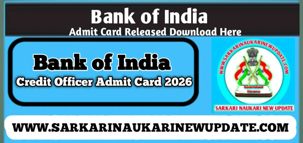 Bank of India Credit Officer Admit Card
